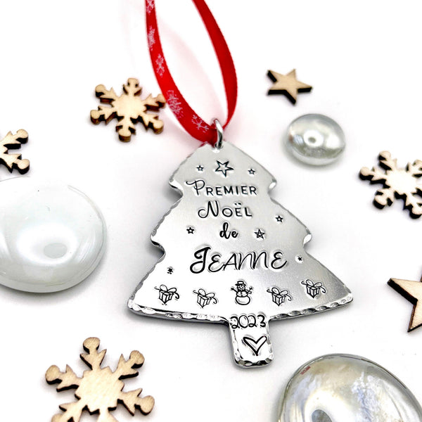Boule de Noël Personnalisée, Souvenir Noël Bébé, Cadeau Premier Noël