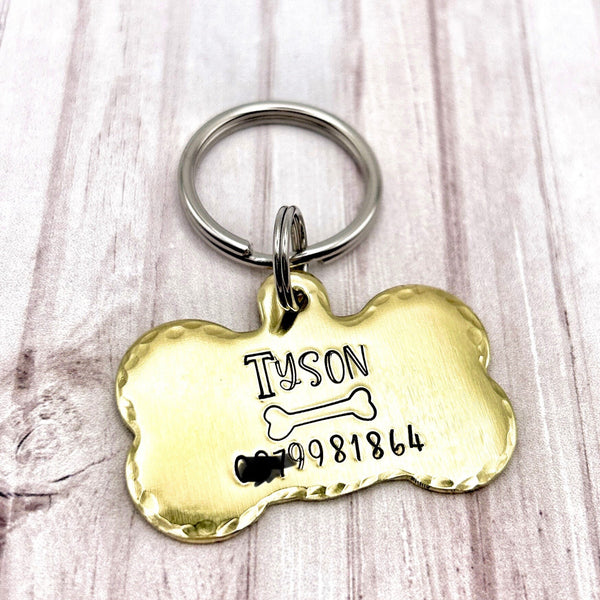 Médaille pour Chien Personnalisable, Médaillon pour Chien personnalisé, Médaille faite en France, Os de Chien