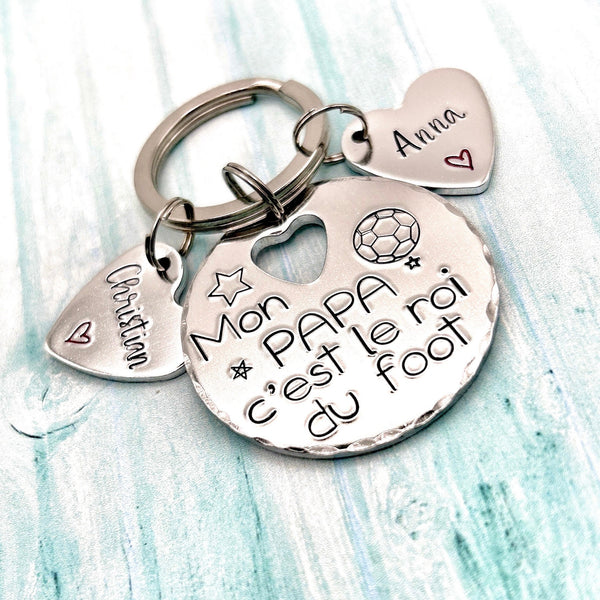Porte Clé Papa, Cadeau Papa Noël, Idée Fête des Pères, Cadeau Foot Papa