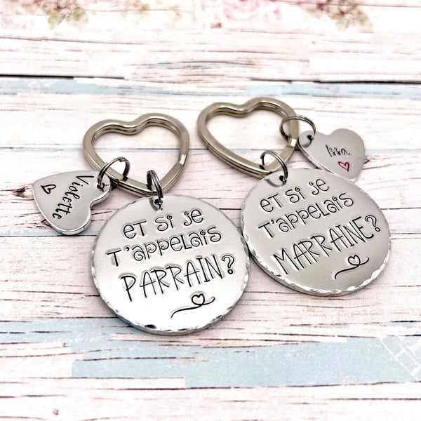 2 Porte Clés Demande Marraine Parrain, Porte Clés Marraine Parrain, Porte Clefs Parrain Marraine