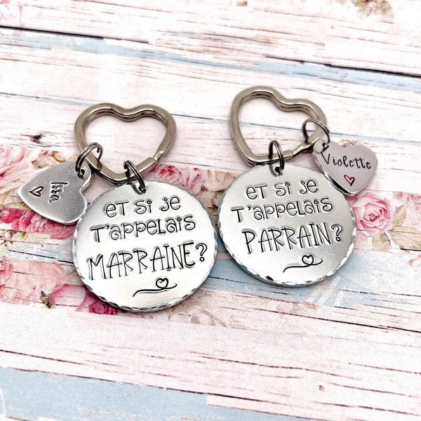 2 Porte Clés Demande Marraine Parrain, Porte Clés Marraine Parrain, Porte Clefs Parrain Marraine