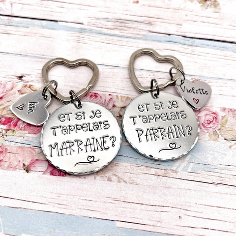 2 Porte Clés Demande Marraine Parrain, Porte Clés Marraine Parrain, Porte Clefs Parrain Marraine