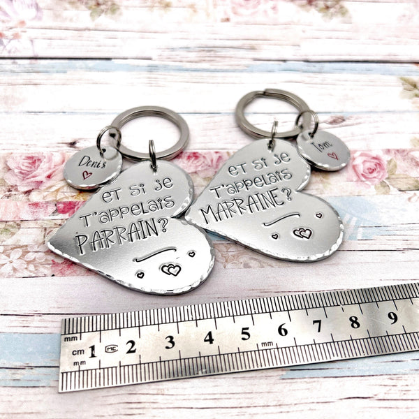 2 Porte Clés Demande Marraine Parrain, Porte Clés Marraine Parrain, Porte Clefs Parrain Marraine