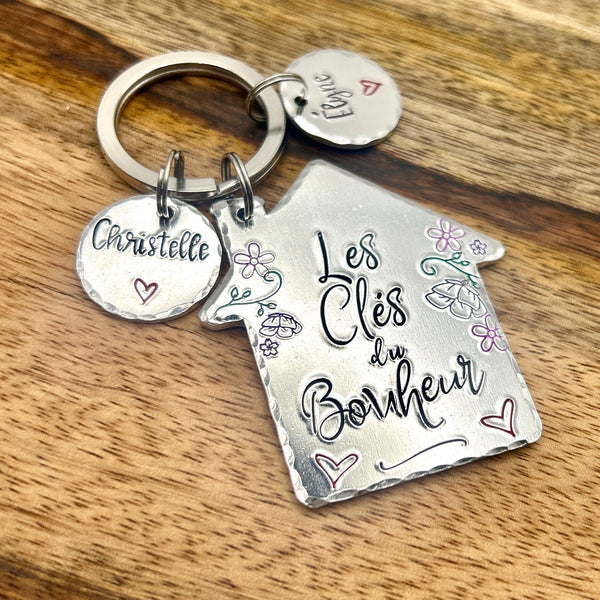 Porte Clé Les Clés du Bonheur, Porté Clé Nouvelle Maison, Idée de cadeau nouveau propriétaire