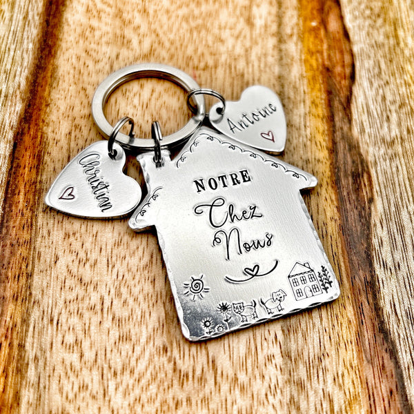 Porte Clé Gravé Notre Chez Nous, Porté Clé Maison, Idée Cadeau Nouvelle Maison