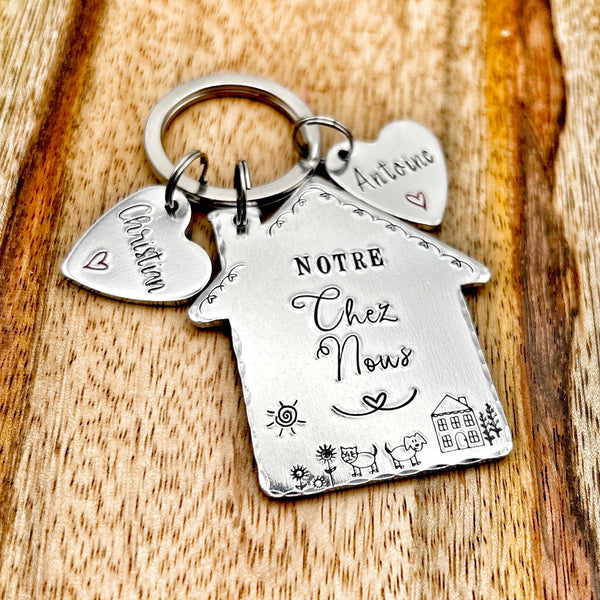 Porte Clé Gravé Notre Chez Nous, Porté Clé Maison, Idée Cadeau Nouvelle Maison