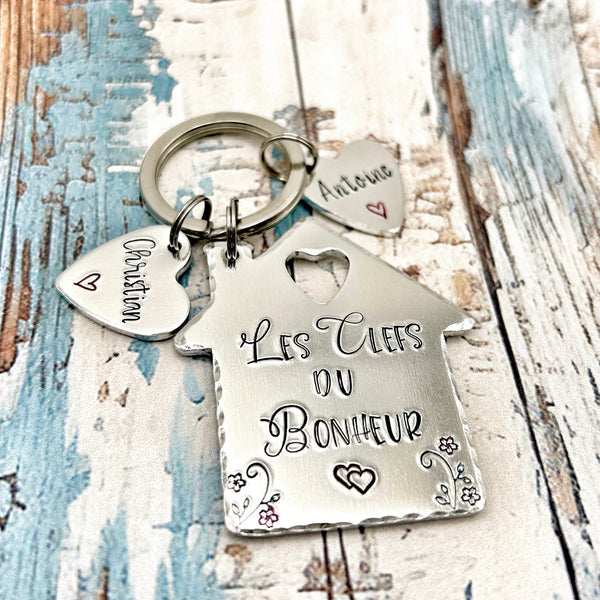 Porte Clé Les Clefs du Bonheur, Porte-clés Bienvenue Chez Soi, Cadeau Nouvelle Maison