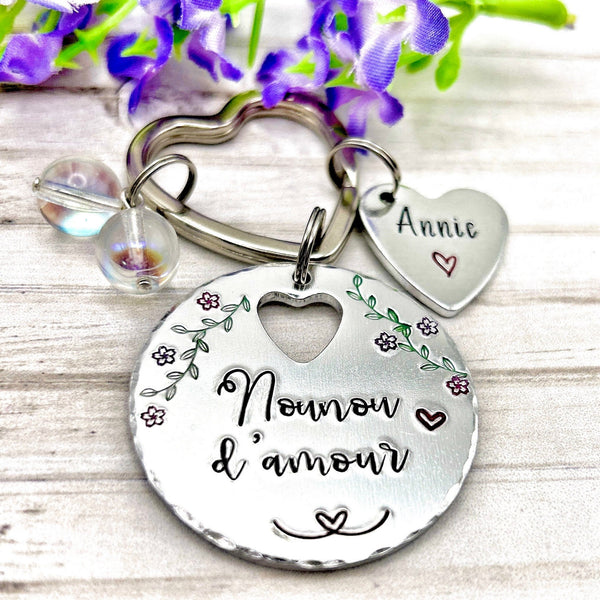 Merci Nounou, Porte Clé Nounou, Cadeau Nounou, La Meilleure Nounou, Merci Nounou