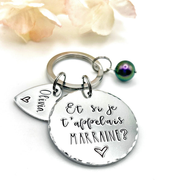 Idée Cadeau Demande Marraine, Porte-Clé Marraine, Cadeau Baptême Marraine, Et si je t'appelais Marraine, Bijoux Marraine