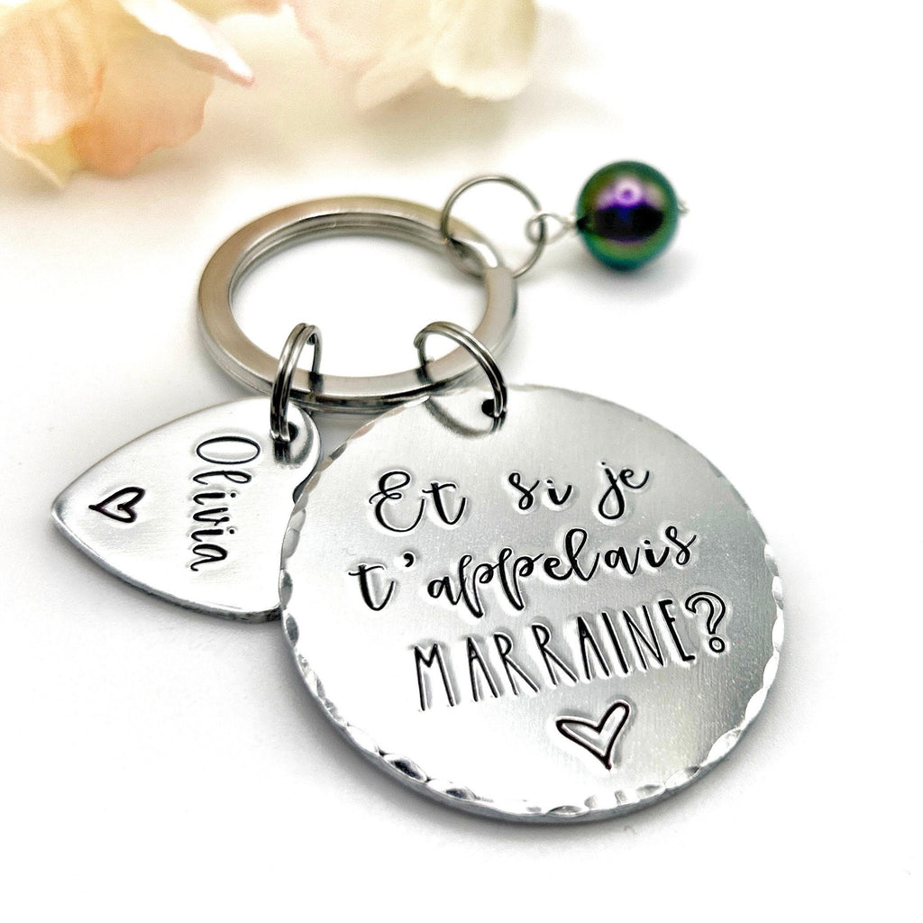 Idée Cadeau Demande Marraine, Porte-Clé Marraine, Cadeau Baptême Marraine, Et si je t'appelais Marraine, Bijoux Marraine