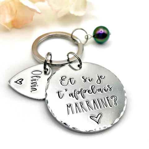 Idée Cadeau Demande Marraine, Porte-Clé Marraine, Cadeau Baptême Marraine, Et si je t'appelais Marraine, Bijoux Marraine