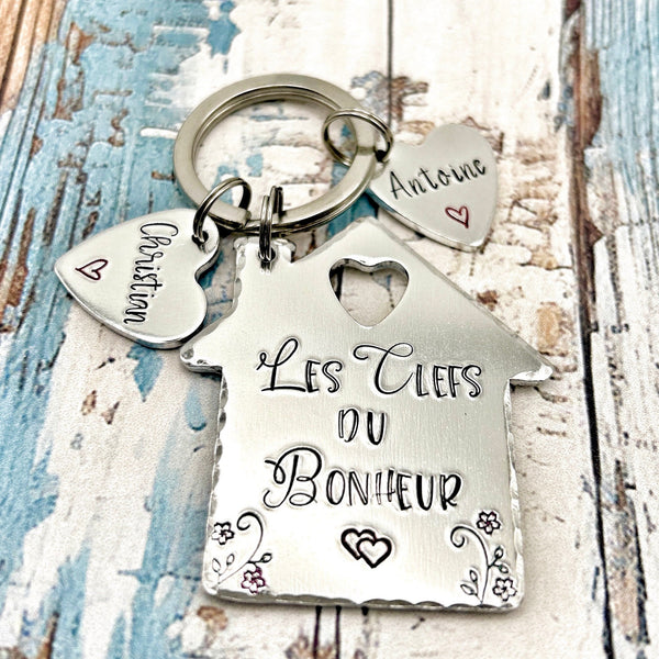Porte Clé Les Clefs du Bonheur, Porte-clés Bienvenue Chez Soi, Cadeau Nouvelle Maison