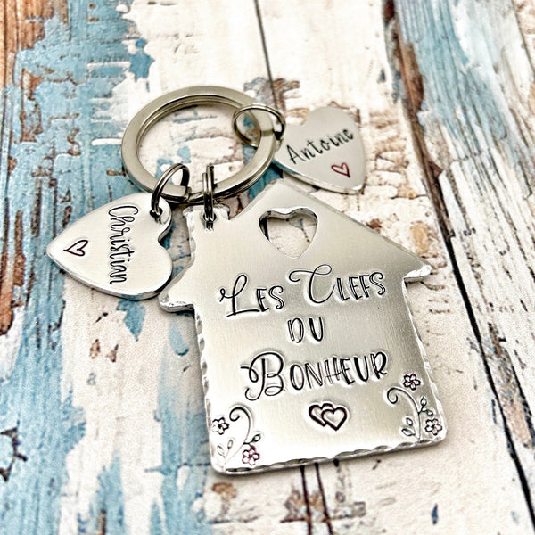 Porte Clé Les Clefs du Bonheur, Porte-clés Bienvenue Chez Soi, Cadeau Nouvelle Maison