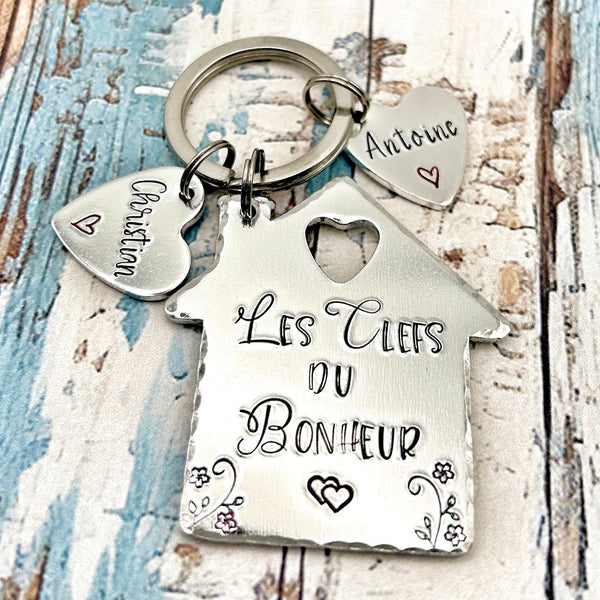 Porte Clé Les Clefs du Bonheur, Porte-clés Bienvenue Chez Soi, Cadeau Nouvelle Maison