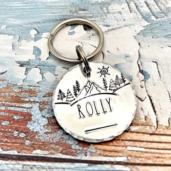 Médaille Chien Personnalisable, Cadeau Chien, Médaille Chien Montagne, Médaille d'Identification