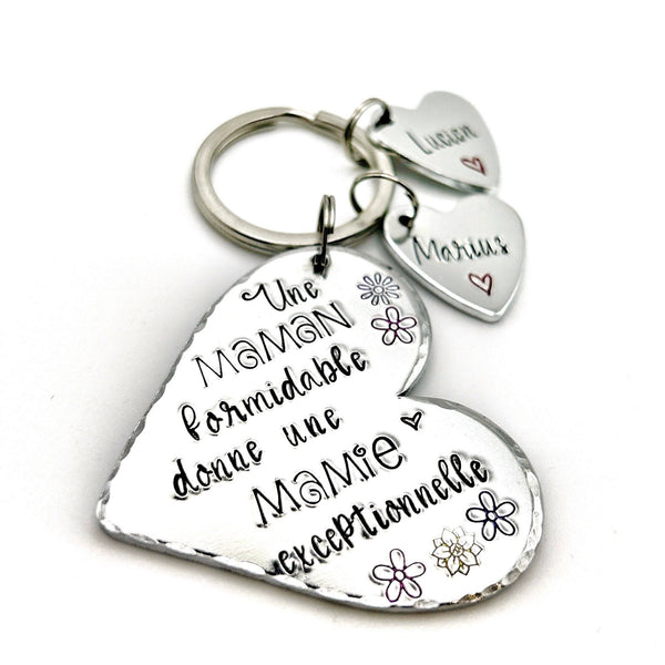 Cadeau Fête des Grand-Mères, Porte Clé Maman Formidable Mamie Exceptionnelle, Porte Clef Mamie