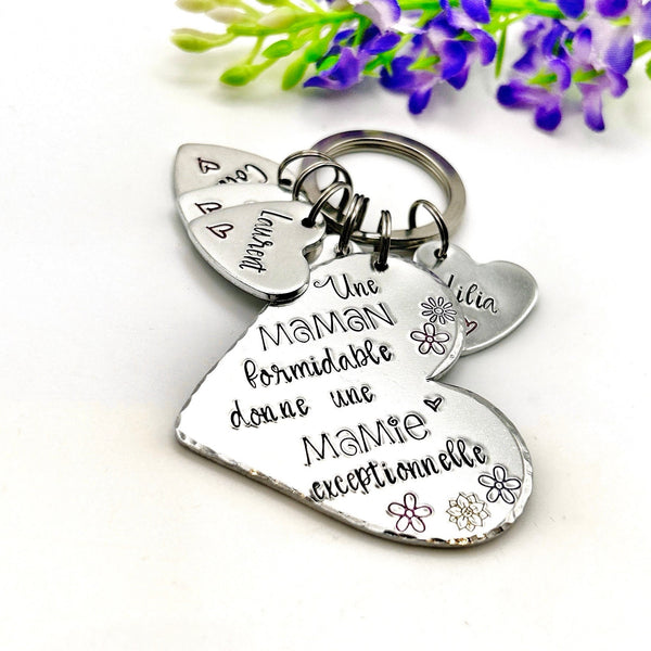 Cadeau Fête des Grand-Mères, Porte Clé Maman Formidable Mamie Exceptionnelle, Porte Clef Mamie