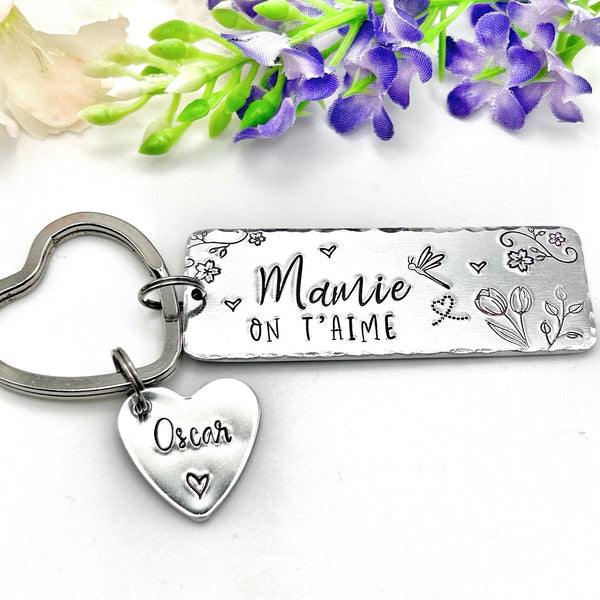 Cadeau Mamie, Porte Clé Personnalisé Mamie, Porte Clef Mamie, Cadeau Fête des Grand-Mères