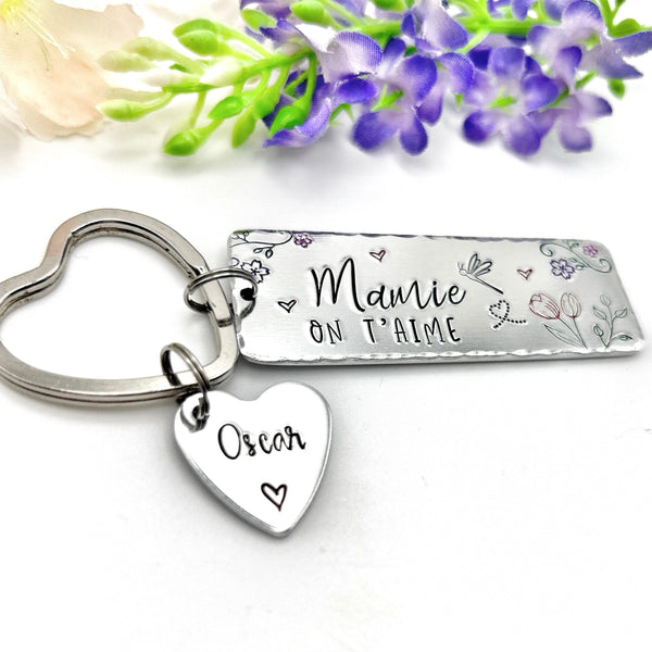 Cadeau Mamie, Porte Clé Personnalisé Mamie, Porte Clef Mamie, Cadeau Fête des Grand-Mères