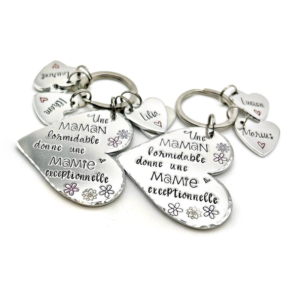 Cadeau Fête des Grand-Mères, Porte Clé Maman Formidable Mamie Exceptionnelle, Porte Clef Mamie