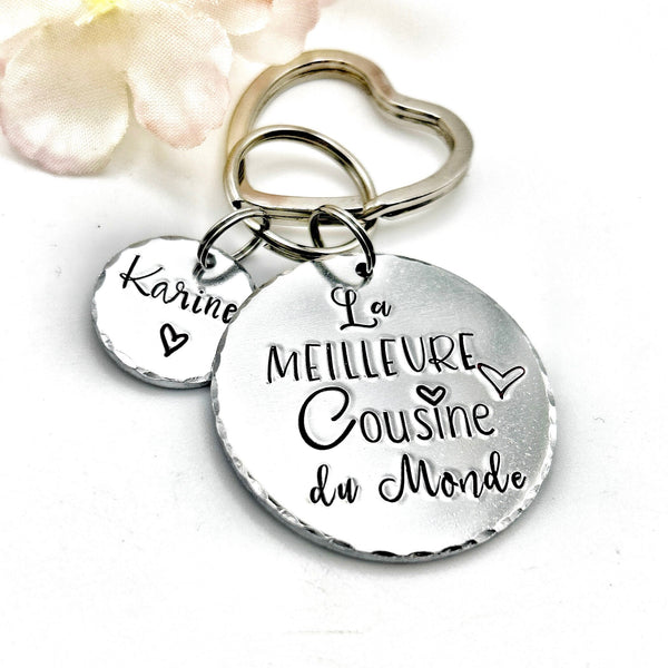 Cadeau d'Anniversaire Cousine, Porte Clé Personnalisé pour une Cousine, Idée Noël Cousine