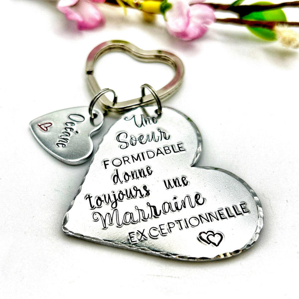 Cadeau Marraine Soeur - Porte clef Marraine - Annonce Marraine