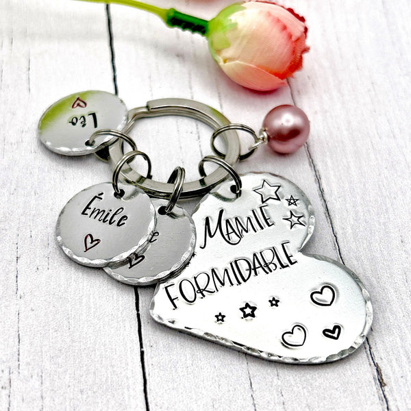Porte Clé Mamie - Cadeau Personnalisé pour Mamie - Cadeau Fête des Grand-Mères