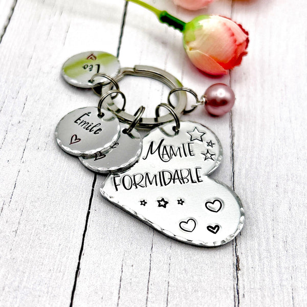 Porte Clé Mamie - Cadeau Personnalisé pour Mamie - Cadeau Fête des Grand-Mères