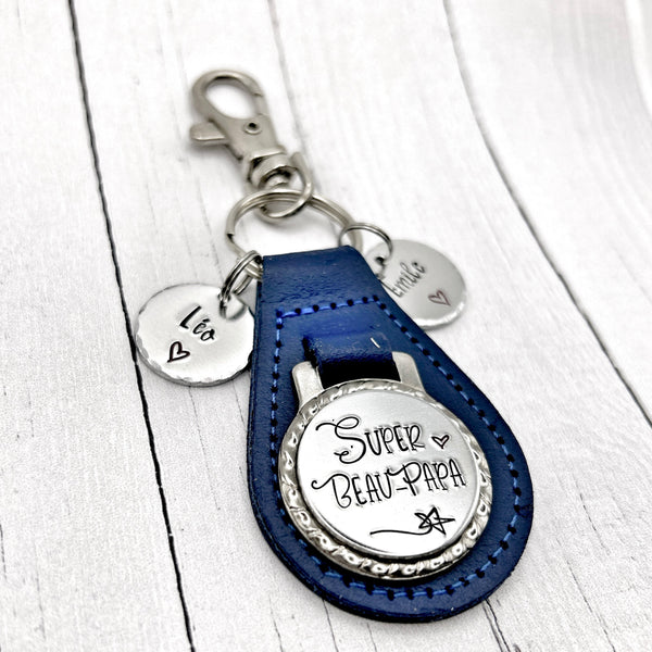 French Step Dad Keyring - Gift for French Step Dad
