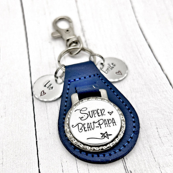 French Step Dad Keyring - Gift for French Step Dad