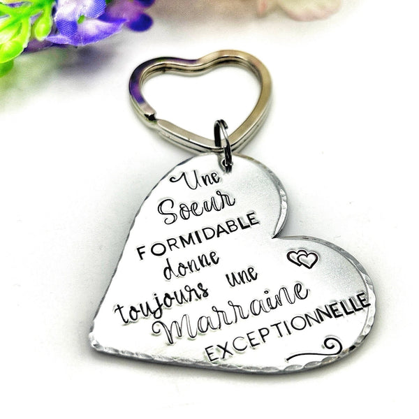 Cadeau Marraine Soeur - Porte clef Marraine - Annonce Marraine