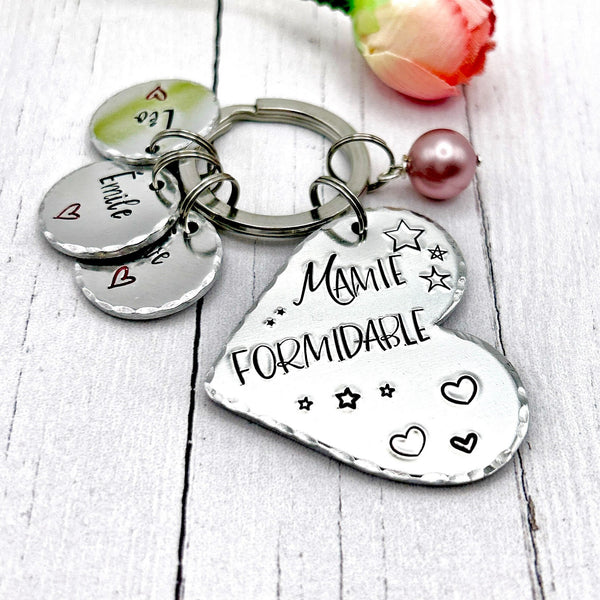 Porte Clé Mamie - Cadeau Personnalisé pour Mamie - Cadeau Fête des Grand-Mères