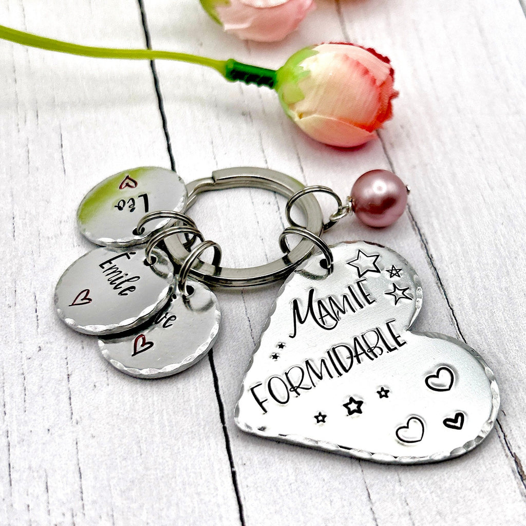 Porte Clé Mamie - Cadeau Personnalisé pour Mamie - Cadeau Fête des Grand-Mères