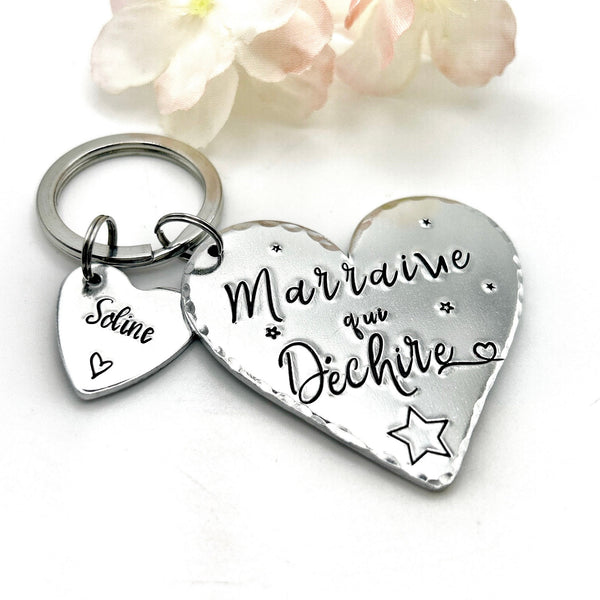 Marraine qui Déchire, Demande Marraine, Porte-Clé Marraine, Cadeau Baptême Marraine, Marraine Formidable, Bijoux Marraine