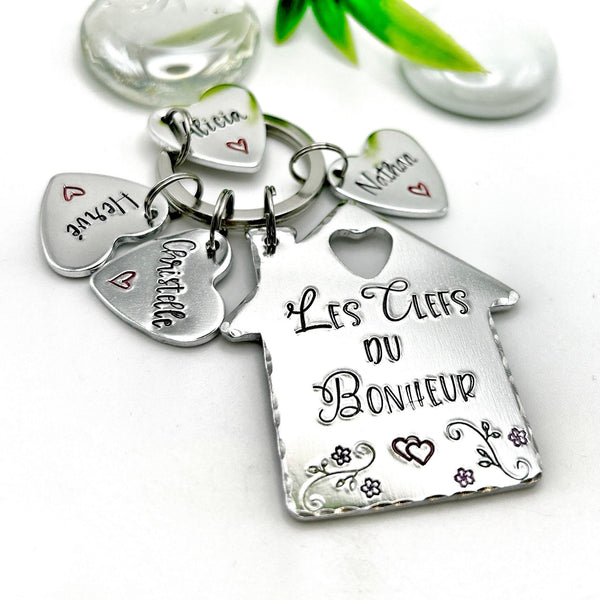 Porte Clé Les Clefs du Bonheur, Porte-clés Bienvenue Chez Soi, Cadeau Nouvelle Maison