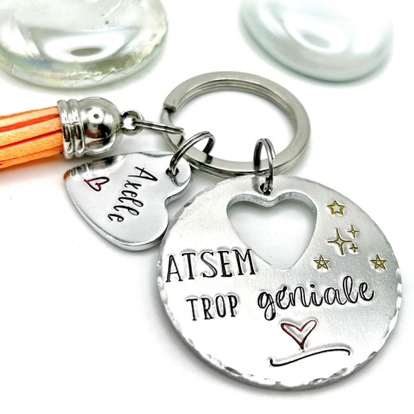 Porte Clé ATSEM, Cadeau ATSEM, Porte Clé Personnalisé, ASTEM trop Géniale