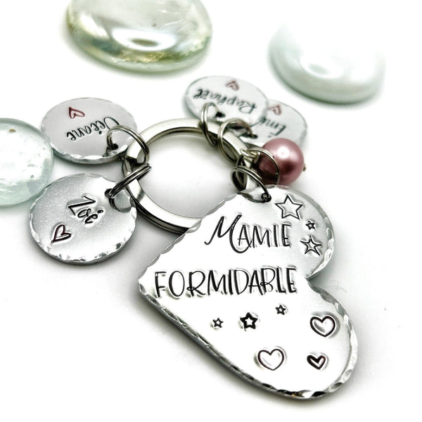 Porte Clé Mamie - Cadeau Personnalisé pour Mamie - Cadeau Fête des Grand-Mères