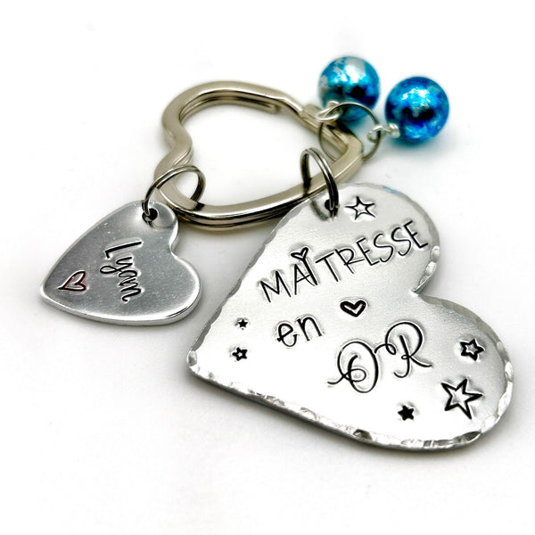 Porte Clé Gravé Personnalisé, Cadeau Maîtresse, Porte Clé Maîtresse, Merci Maîtresse, Maîtresse en Or