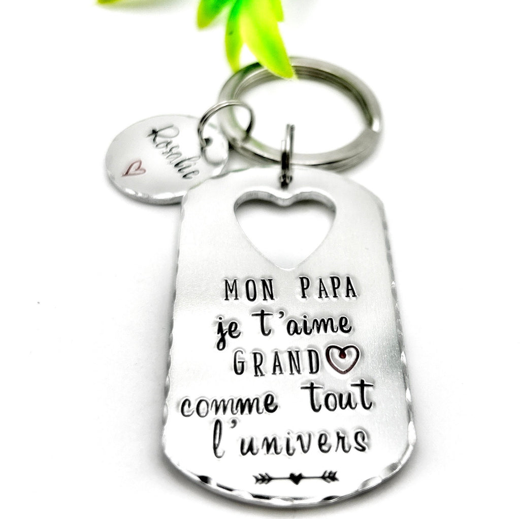 Cadeau Papa Fêtes des Pères, Porte Clef pour Papa, Porte Clé avec Noms