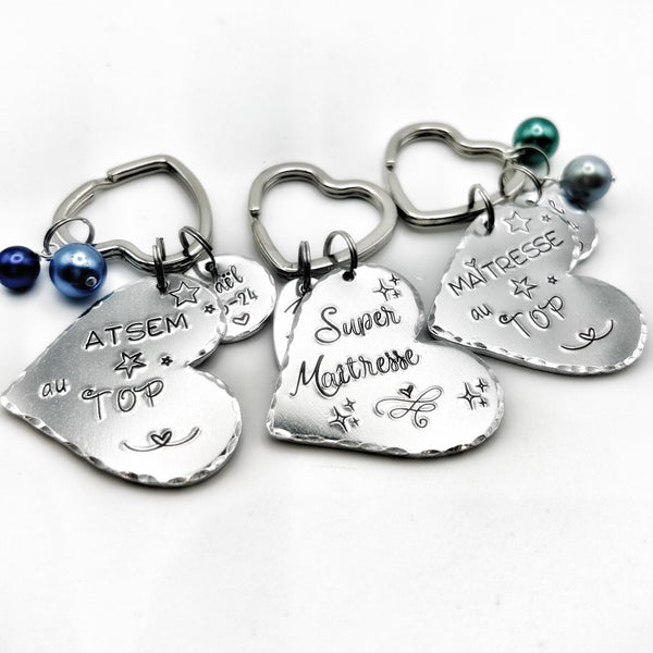 Porte Clé Gravé Personnalisé, Cadeau Maîtresse, Porte Clé Maîtresse, Merci Maîtresse