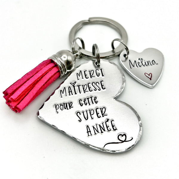 Idée Cadeau Maîtresse - Porte Clé Maîtresse - Merci Maîtresse