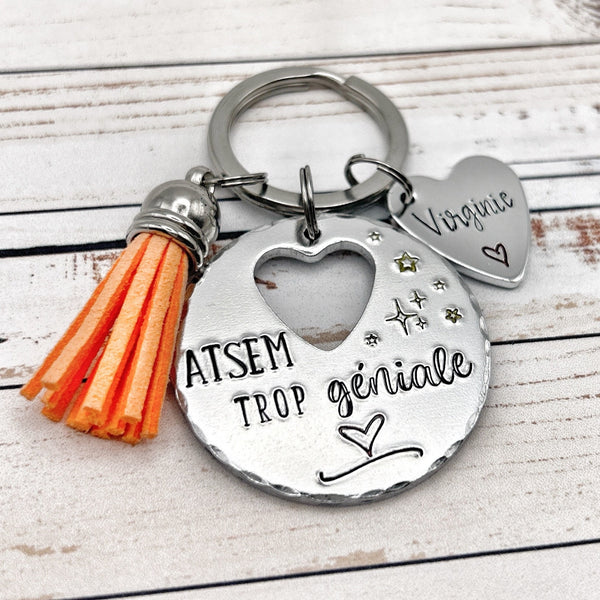 Porte Clé ATSEM, Cadeau ATSEM, Porte Clé Personnalisé, ASTEM trop Géniale