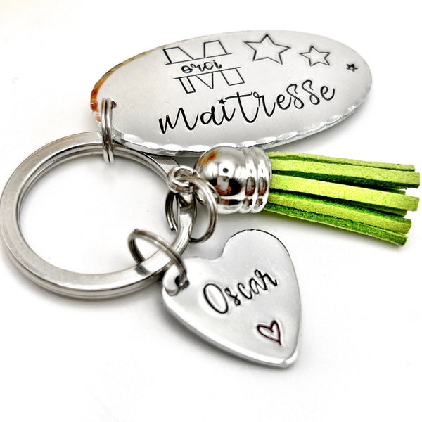 Cadeau Maîtresse, Porte Clé Maîtresse, Merci Maîtresse, Cadeau Fin de l'École