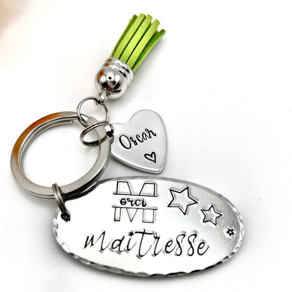 Cadeau Maîtresse, Porte Clé Maîtresse, Merci Maîtresse, Cadeau Fin de l'École