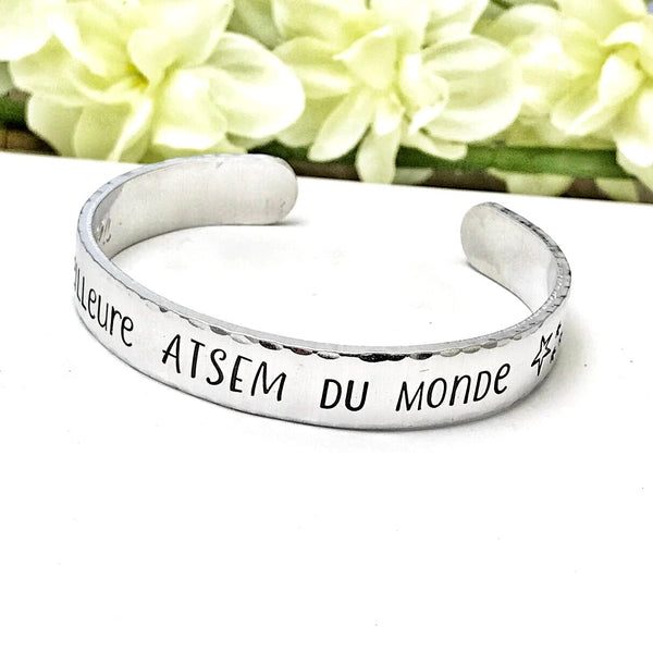 Bracelet Gravé ATSEM, Cadeau ATSEM, Bracelet Jonc ATSEM, Bijoux Enseignant