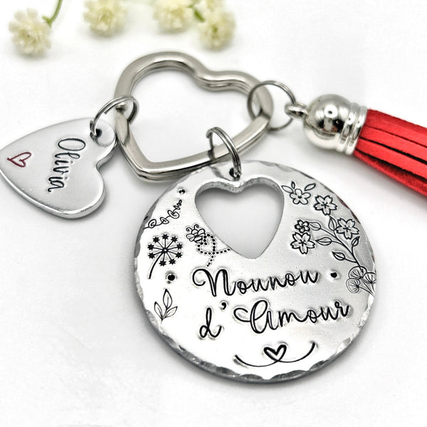 Nounou d'Amour, Porte Clé Nounou, Cadeau Nounou, La Meilleure Nounou, Merci Nounou