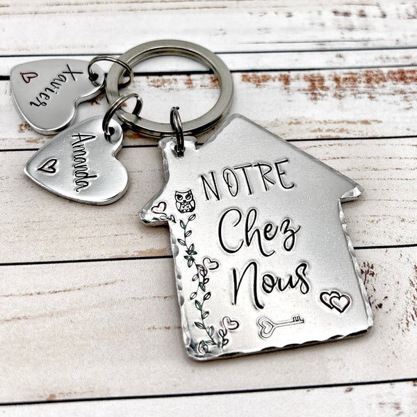 Porte Clé Gravé Notre Chez Nous, Porté Clé Les Clés de Chez Nous, Idée Cadeau Nouvelle Maison