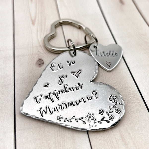 Demande Marraine, Porte-Clé Marraine, Cadeau Baptême Marraine, Et si je t'appelais Marraine, Bijoux Marraine