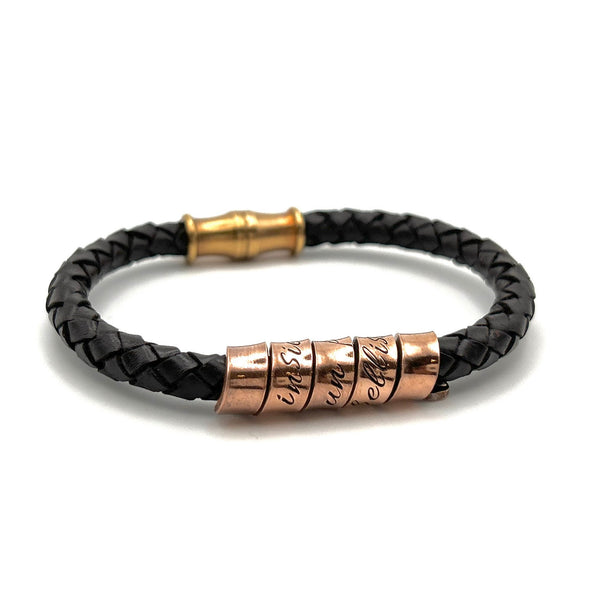 Bracelet en cuir pour homme - Bracelet Personnalisé - Cadeau Fête des Pères - Cadeau anniversaire de mariage 7 ans
