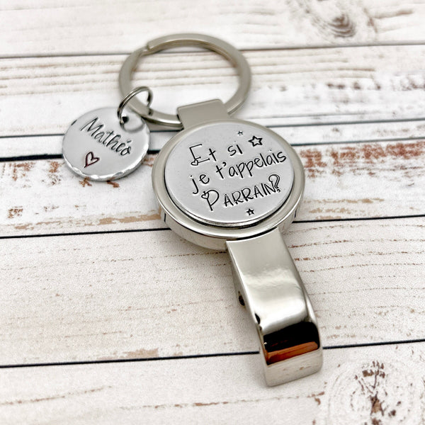 Demande Parrain, Décapsuleur Parrain, Cadeau Parrain, Veux-tu être mon Parrain'?